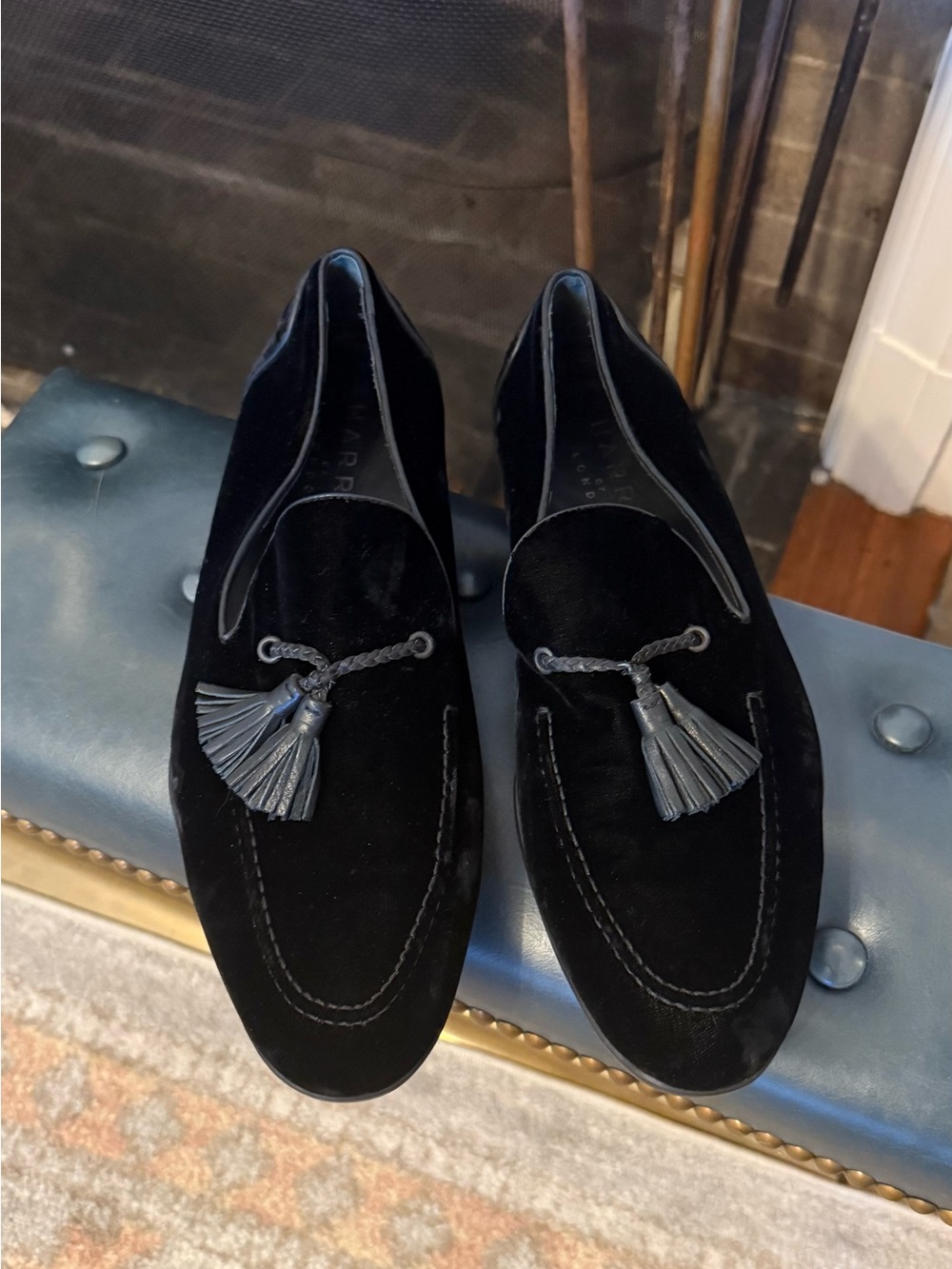 Harrys of London - Dylan Black Velvet Loafers - EU45 / US12